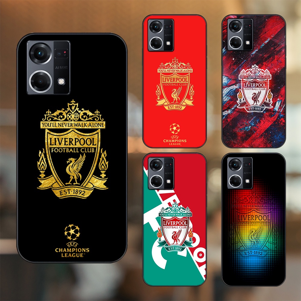 Ốp lưng Oppo Reno 8 4G viền đen in hình Liverpool FC