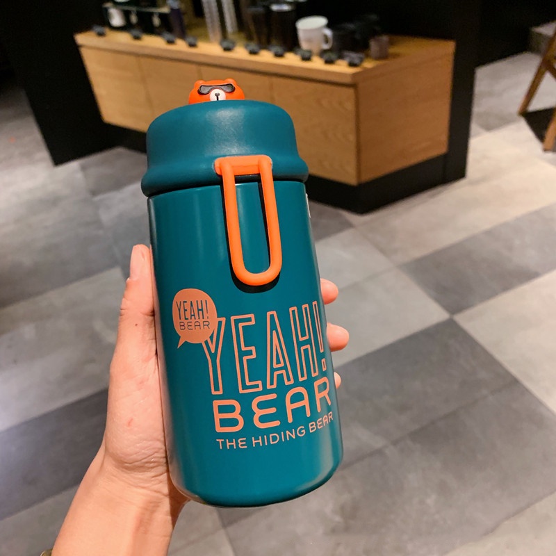 Bình ly giữ nhiệt hình gấu Yeah Bear chất liệu Inox 304 cách nhiệt 4 lớp dung tích 320ml - Hàng chính hãng TYESCO