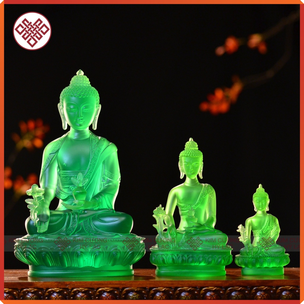 Tượng Phật Dược Sư [Kim Cương Hỷ Lạc] Màu Xanh Lá