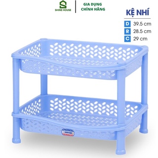 Kệ nhựa 2 tầng đựng chén bát chính hãng duy tân kích thước 39.5 x 28.5 x 29 cm