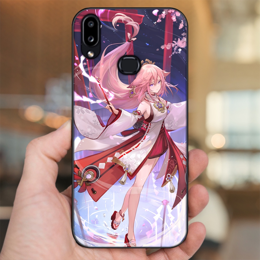 Ốp lưng Samsung A10S viền đen in hình Yae Miko Genshin Impact