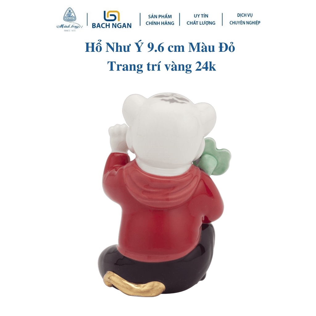 Tượng Hổ Như Ý Minh Long 9.6 cm Trang trí Vàng 24K Nhiều Màu Hàng đẹp dùng trang trí nhà cửa, nội thất, tặng quà tết