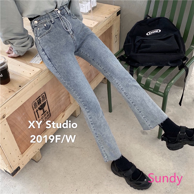 Quần Jean Ống Đứng Thời Trang Mùa Thu Cho Nữ