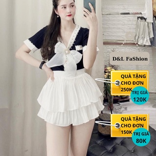 Chân Váy Xếp Ly Ngắn 2 Tầng Màu Trắng Hàng Loại 2 Siêu Hót Freeship, Chân Váy Tầng Ngắn Xếp Ly Xòe Siêu Xinh Mới