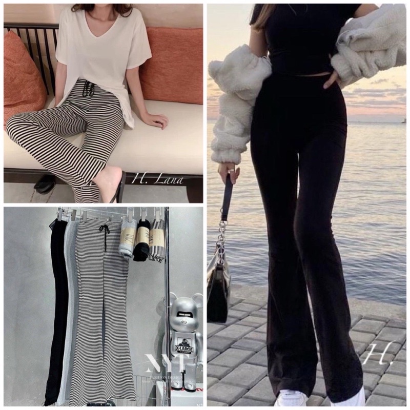 Quần Ống Loe Nữ Cạp Cao Dáng Dài, Quần Legging Nữ Ôm Ống Loe Nên From Xinh Tôn Dáng( Hàng Sẵn Buôn Sỉ Sll)