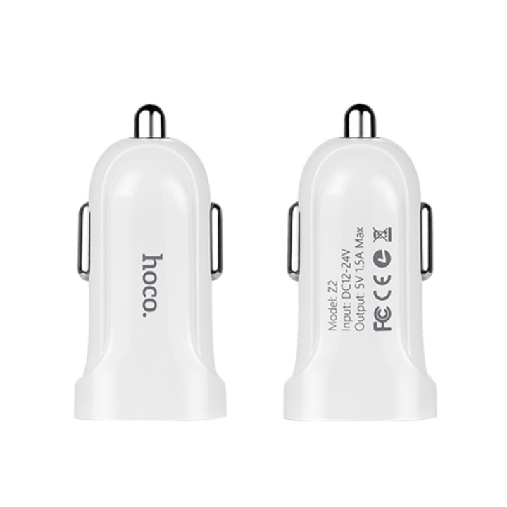 Tẩu sạc ô tô nhãn hiệu Hoco Z2 5V-1.5A DC: 12-24V - Bảo Hành Chính Hãng 12 Tháng