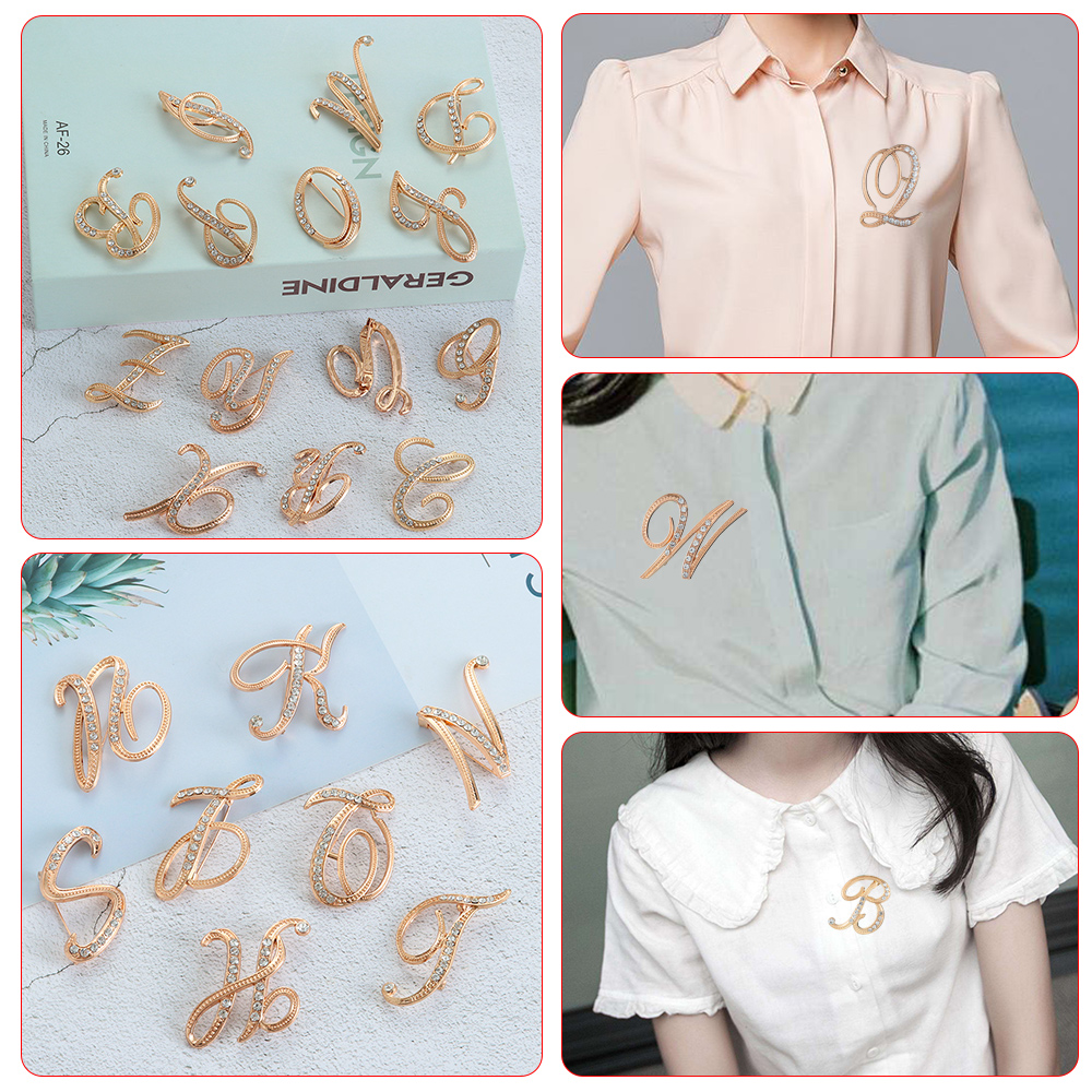 Ghim Cài Áo Hình 26 Chữ Cái Tiếng Anh Sáng Tạo Thời Trang Cho Nam Nữ|Trâm Cài Áo Kim Loại Chữ Cái|Phụ Kiện Vòng Cổ Áo Nhiều Màu Sắc Thời Trang|Clip
