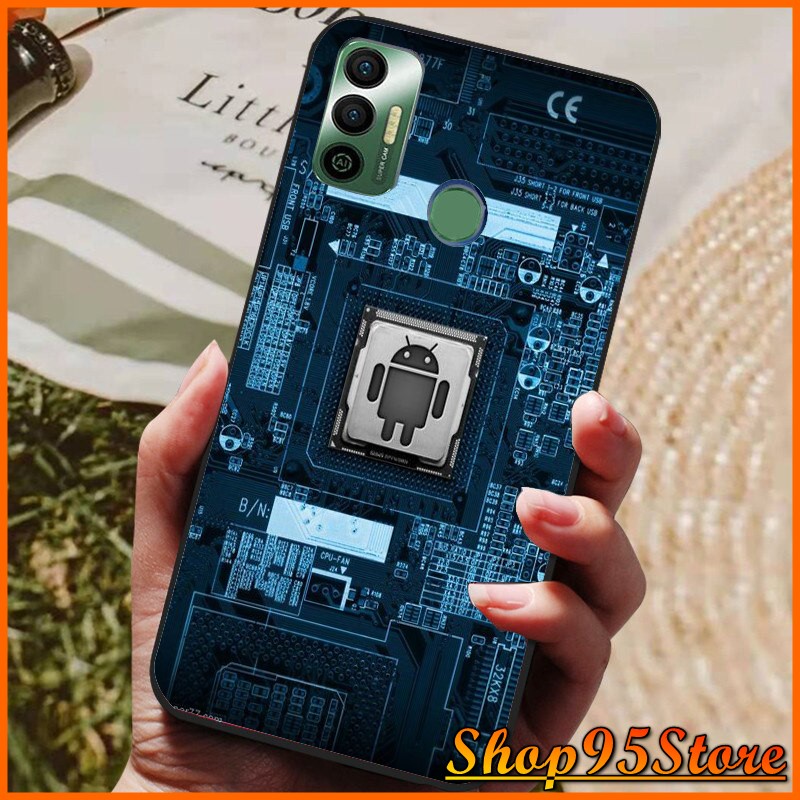 Ốp lưng Phủ bóng Tecno Spark 7 Spark 7T Spark 8C Pova 3 Spark 6 go Pop 5 Lte  Pova 2 họa tiết Matrix cao cấp