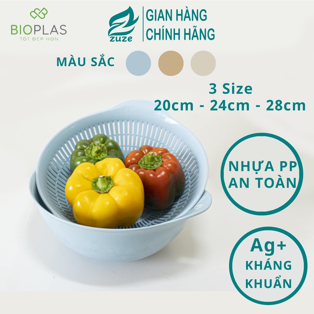 Bộ thau rổ tròn nhựa cao cấp BIOPLAS - Nhựa PP nguyên sinh an toàn