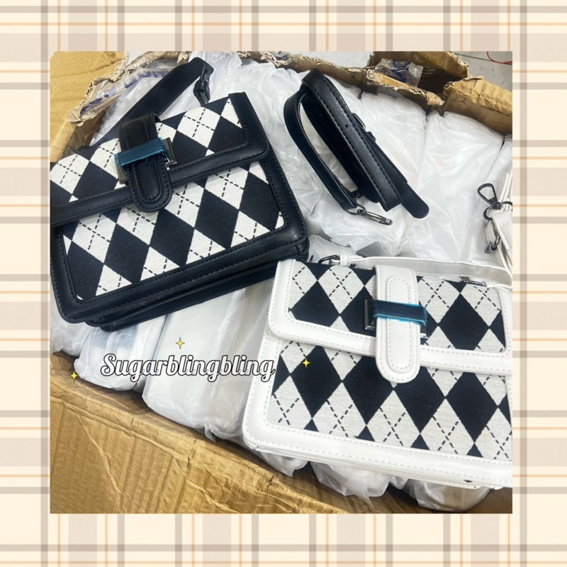 Túi hộp hoạ tiết trám caro | Sugarblingbling