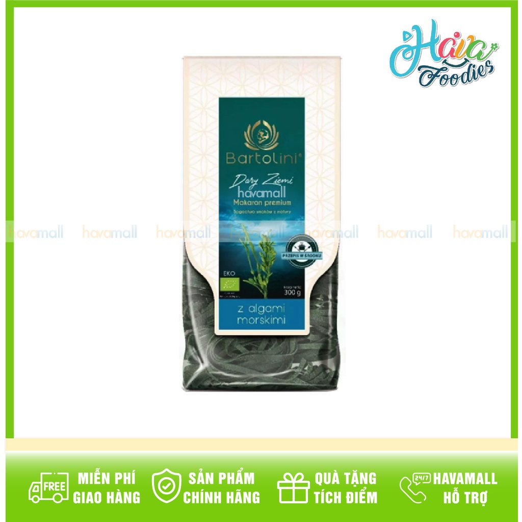 [HÀNG CHÍNH HÃNG] Mì Hữu Cơ Vị Tảo Sợi Dẹt Bartolini 300gr – Organic Spirulina Noodles