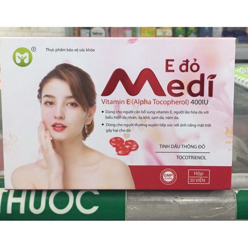 E đỏ Medi hộp 30 viên dùng 1 tháng