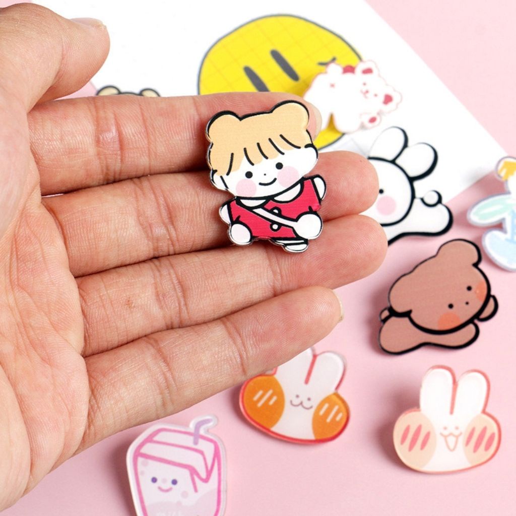 Sticker cute pin cài áo phụ kiện trang trí balo túi xách Duyên Balo MK08