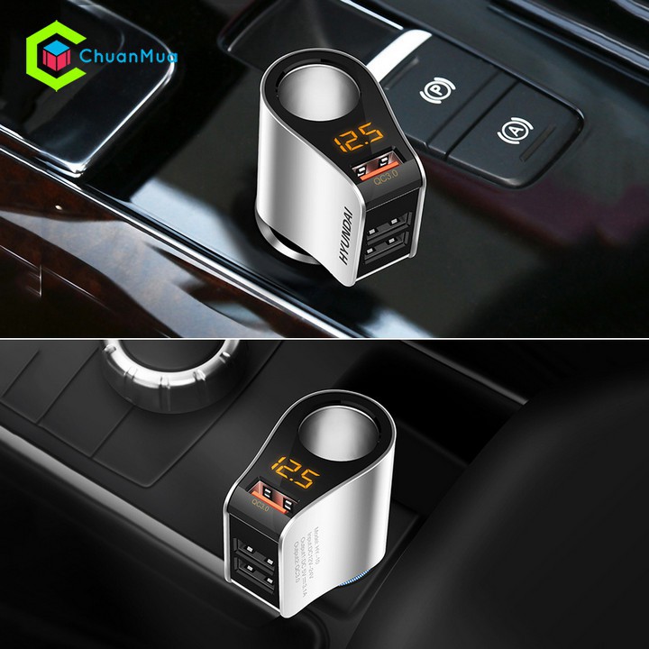 Tẩu Sạc Ô Tô HYUNDAI Hỗ Trợ Sạc Nhanh QC 3.0 Cổng USB Cao Cấp_ Tẩu Sạc Xe Hơi