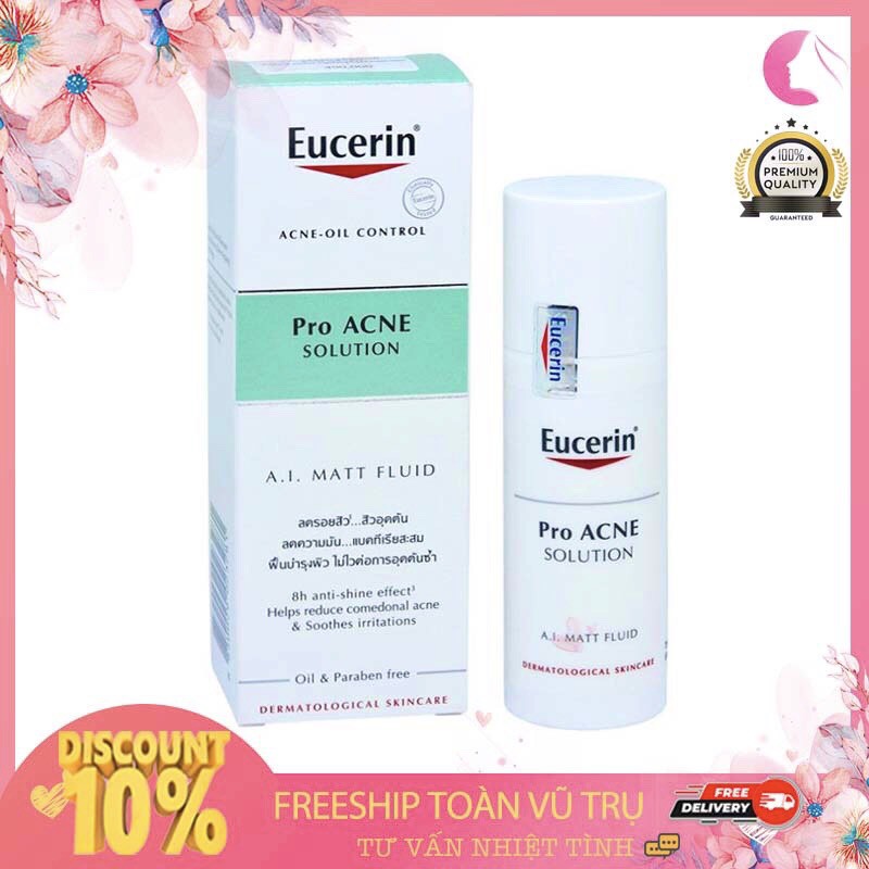 KEM DƯỠNG EUCERIN KIỂM SOÁT NHỜN & GIẢM MỤN 50ML PRO ACNE SOLUTION A.I MATT FLUID