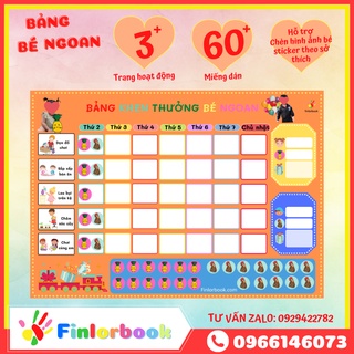 Bảng chăm ngoan khen thưởng bóc dán tạo thói quen tốt cho bé hằng ngày