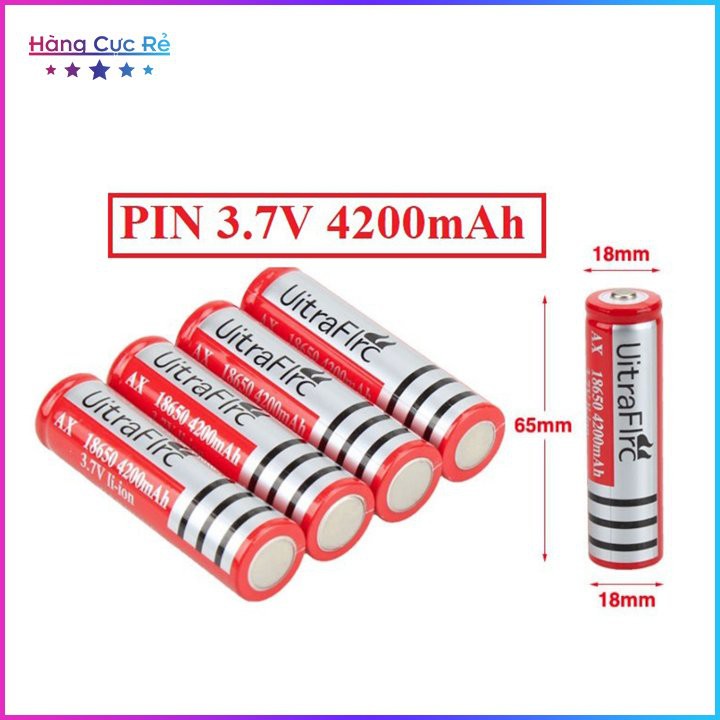 Bộ 4 Pin sạc 18650 loại TỐT Ultra Fire 🚀 FREESHIP 🚀 Pin phù hợp cho đèn pin, quạt mini, quạt sạc - Shop Hàng Cực Rẻ