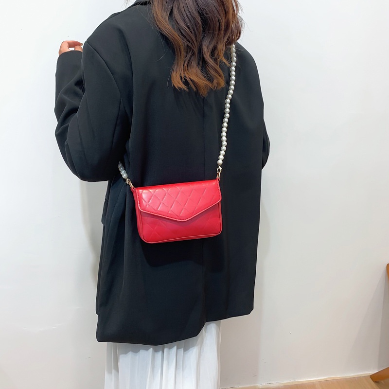 Túi Đeo JASMIN NOIR Chéo Họa Tiết Caro Đính Ngọc Trai Thời Trang Cho Nữ