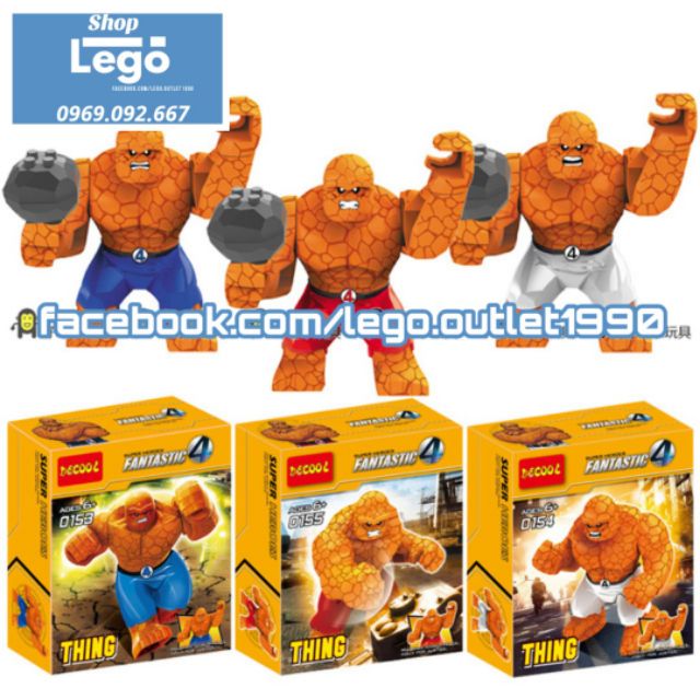 Xếp hình Thing Fantastic4 siêu anh hùng DC mới nhất 2020 Big Figures Lego Minifigures Decool 0153 0155