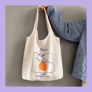 TÚI TOTE/TÚI VẢI/TOTE BAGS/ TÚI HÀN QUỐC/ TÚI VẢI CANVAS ( QUẢ CAM)