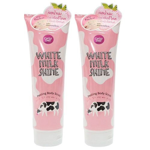 Tẩy Tế Bào Chết Toàn Thân Trắng Da Sữa Bò Cathy Doll White Milk Shine Peeling Body Scrub 320ml