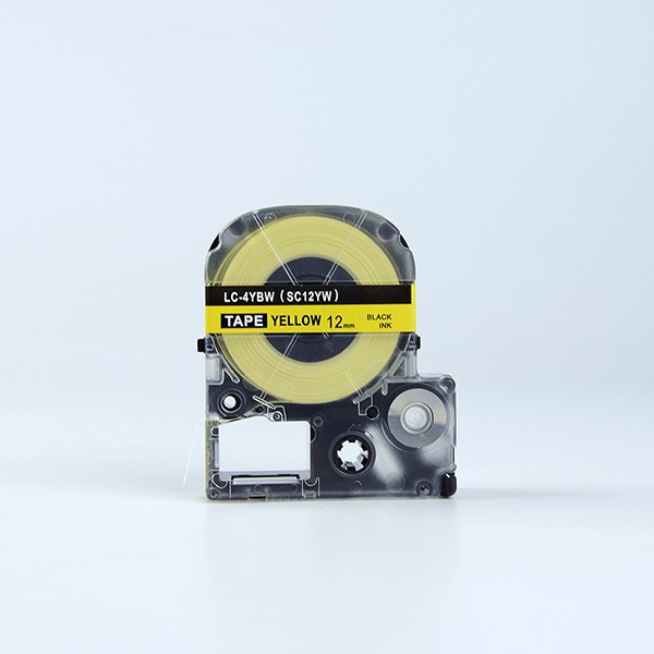 Nhãn in chữ đen nền vàng SC12YW / LC-4YBN (12mm) tương thích máy in nhãn Epson / KingJim Tepra (Yellow) | BigBuy360 - bigbuy360.vn