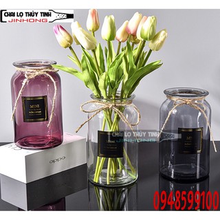 Bình hoa Thủy Tinh thanh tròn đủ màu MS04