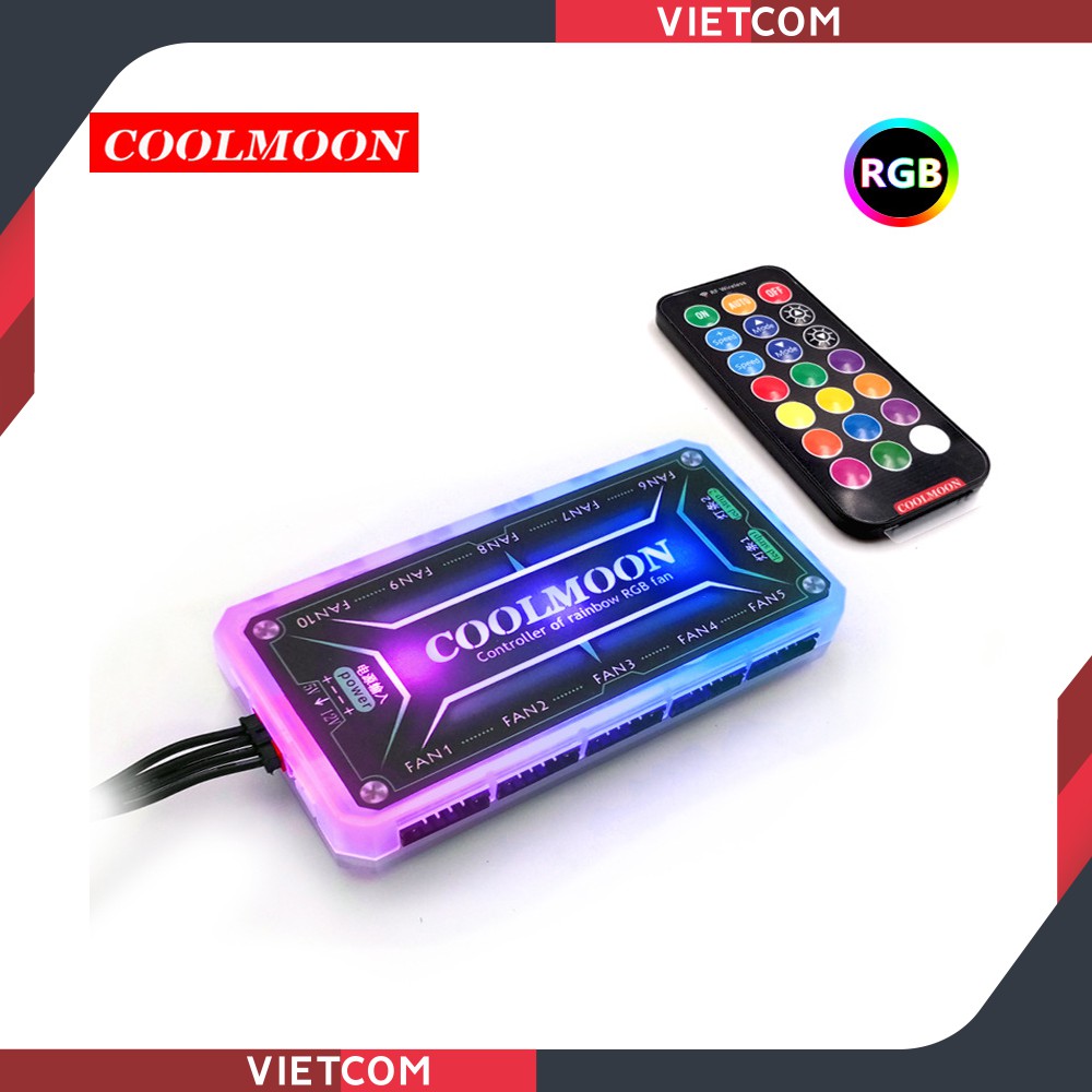 Bộ Hub Coolmoon + Remote - Phiên bản mới có Led trên Hub | WebRaoVat - webraovat.net.vn