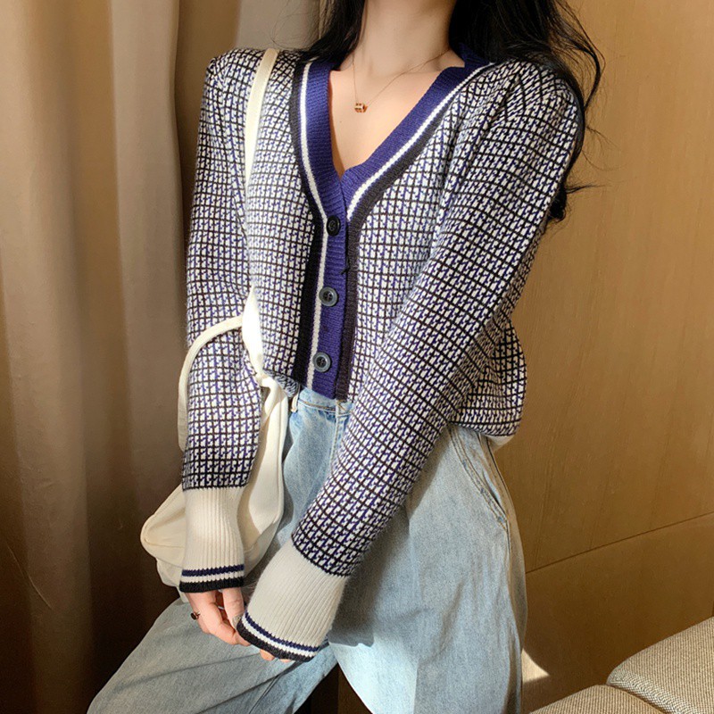 Áo Khoác Cardigan Tay Dài Hoạ Tiết Hoạt Hình Thiết Kế Dáng Rộng Thoải Mái