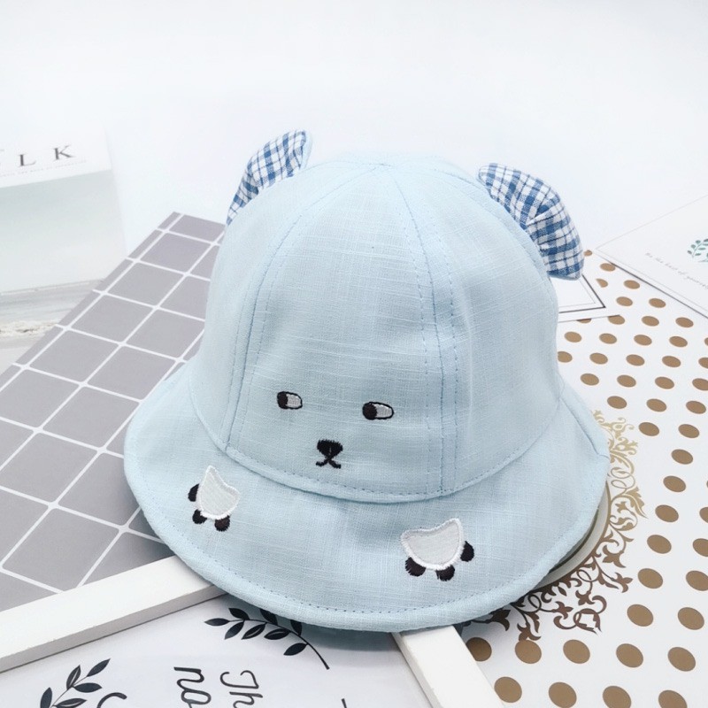 Mũ Tròn Tai Gấu Họa Tiết Hoạt Hình Cho Bé