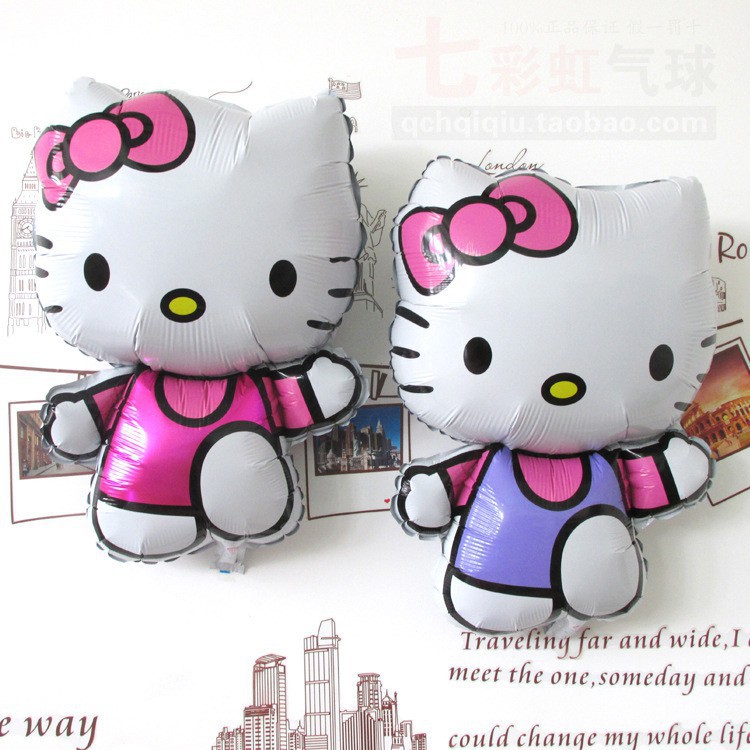 Set bóng trang trí sinh nhật cho bé chủ đề Kitty (Băng dính + ruy băng) #TrangTriSinhNhat