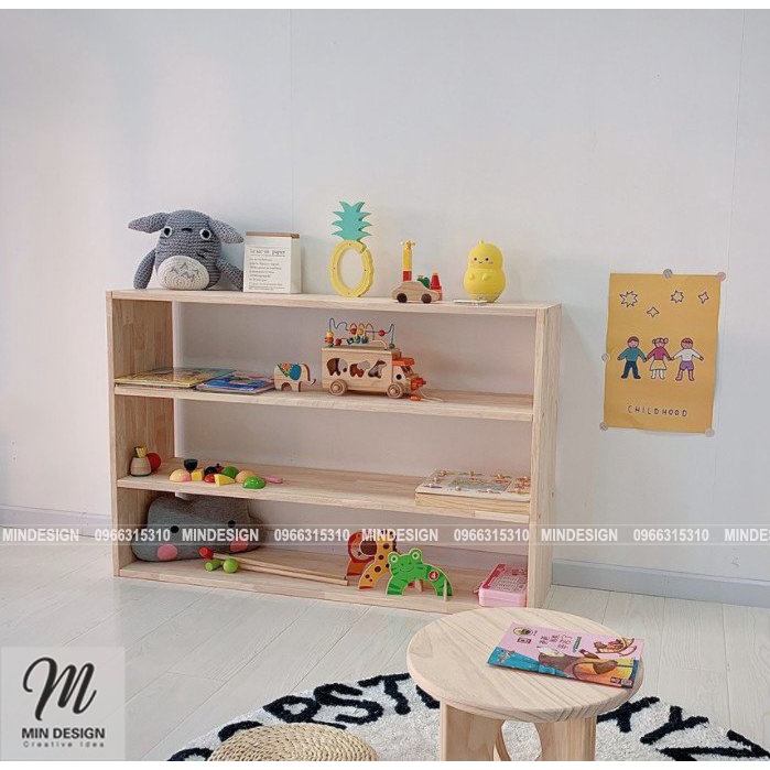 Kệ gỗ đồ chơi ,sách vở cho bé theo Montessori, kệ đa năng trang trí phòng cho bé,gỗ Thông tự nhiên nhập khẩu 100%!