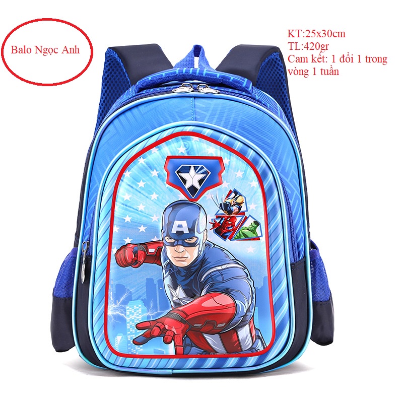 Balo mẫu giáo cho bé trai hình siêu nhân nhện nhiều ngăn