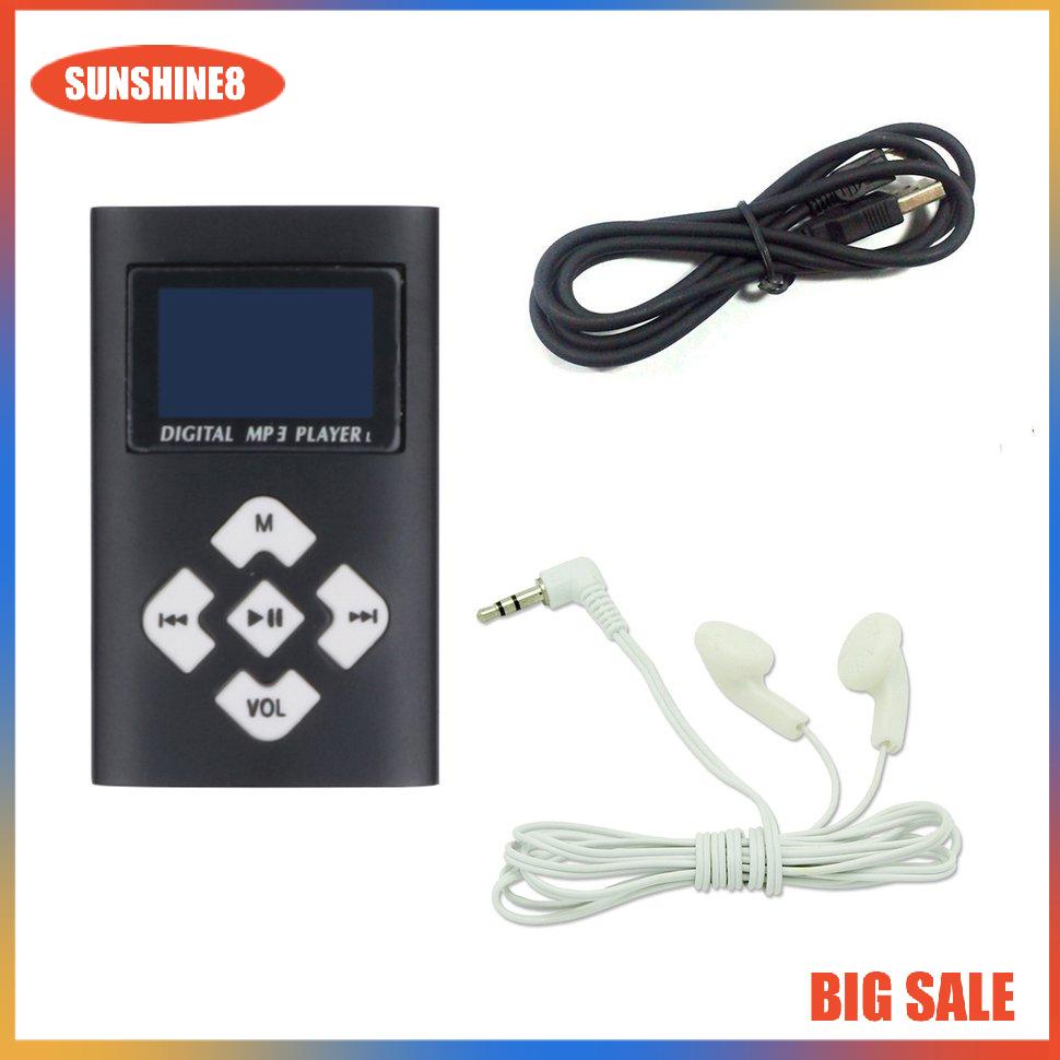 【SUN】MP3 Music Player With 1.1&quot; Lcd Screen TF Card Slot USB MP3 Players + Earphone