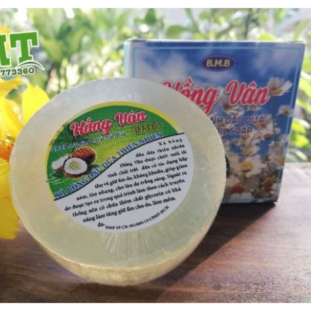 Xà bông dừa thiên nhiên Hồng Vân 1 cục