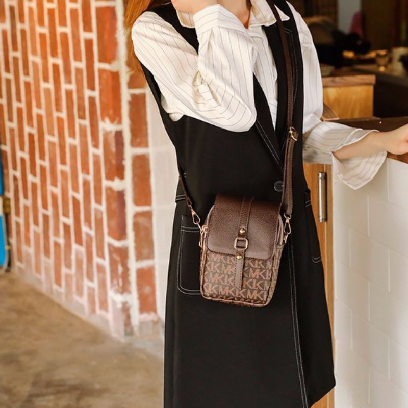 Túi đeo chéo nữ túi đựng điện thoại đẹp đi chơi 2 ngăn da mềm