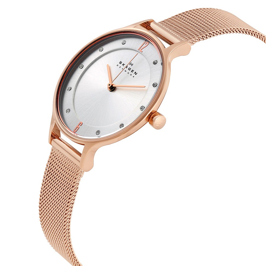 Đồng Hồ Nữ Skagen Anita Rose Gold-Tone / Gold-Tone Steel-Mesh Watch