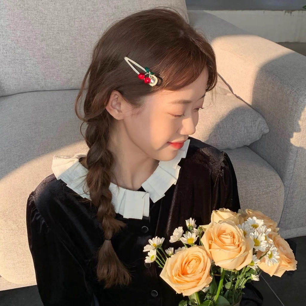 Kẹp tóc HAIMEIKANG hình bướm nhiều kiểu dáng đính ngọc trai nhân tạo thời trang hàn quốc