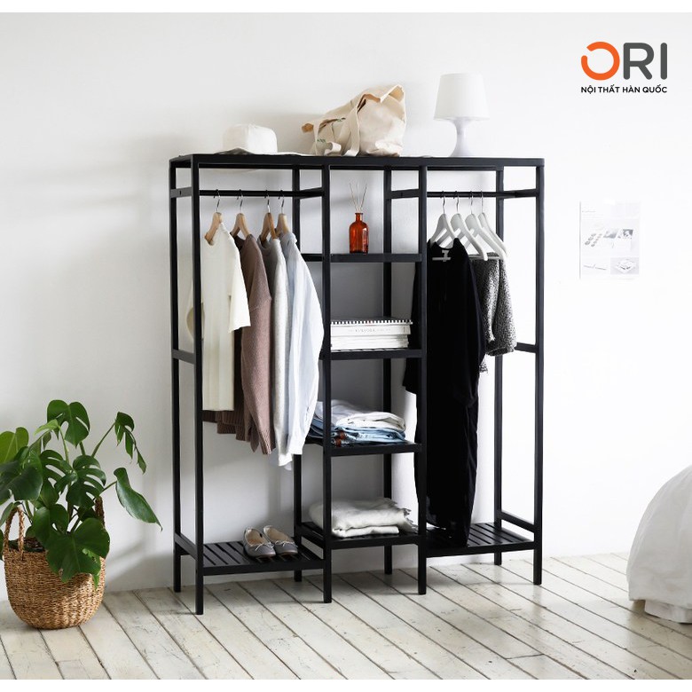 TỦ TREO QUẦN ÁO GỖ LẮP RÁP - TRIPPLE HANGER BLACK