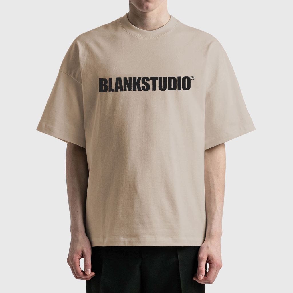 BLANK | Áo Thun BLANKSTUDIO Tay Lỡ Unisex - Đen/Trắng/TAN Cổ Tròn