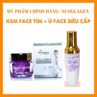 Kem face tím, whitening face cream n'collagen + ủ trắng face siêu cấp ncollagen - giúp giảm mụn, nám, tàn nhang