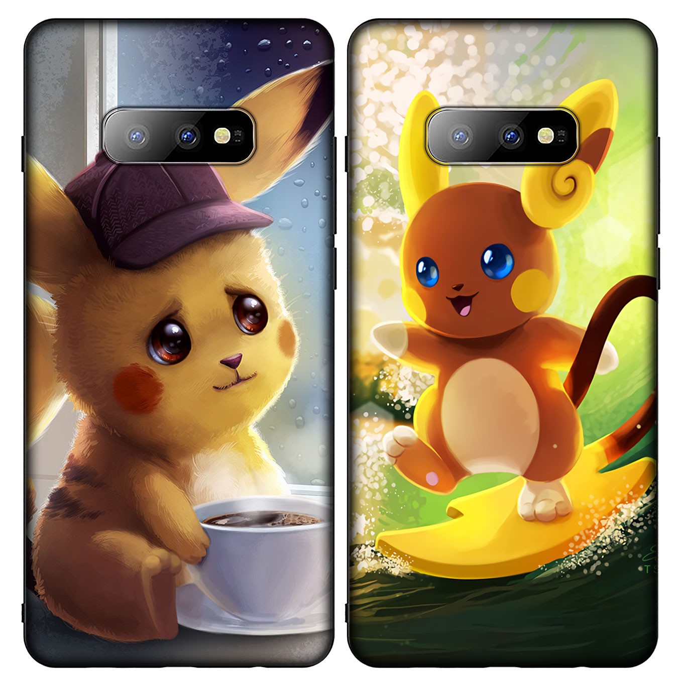 Soft Silicone Samsung Galaxy A9 A8 A7 A6 Plus 2018 S7 Edge M31 A21S Phone Case Pokémon Detective Pikachu cute Casing