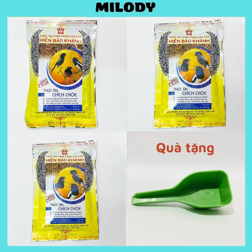 Cám chim chào mào Hiển Bảo Khánh số 1, 2 cao cấp chất lượng gói 200gram - Phụ kiện Milody