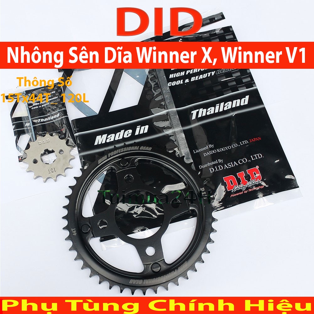Nhông sên dĩa xe Winner V1, Winner X sên 10 ly DID Thái Lan