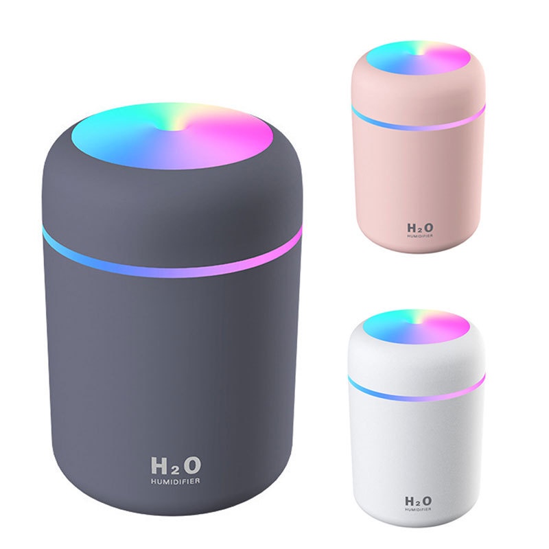 Máy Phun Sương H20 Mini Cho Phòng Ngủ &amp; Xe Hơi Xông Tinh Dầu Khuếch Tán Tinh Dầu Dung Tích 300ml Tạo Độ Ẩm Toả Hương