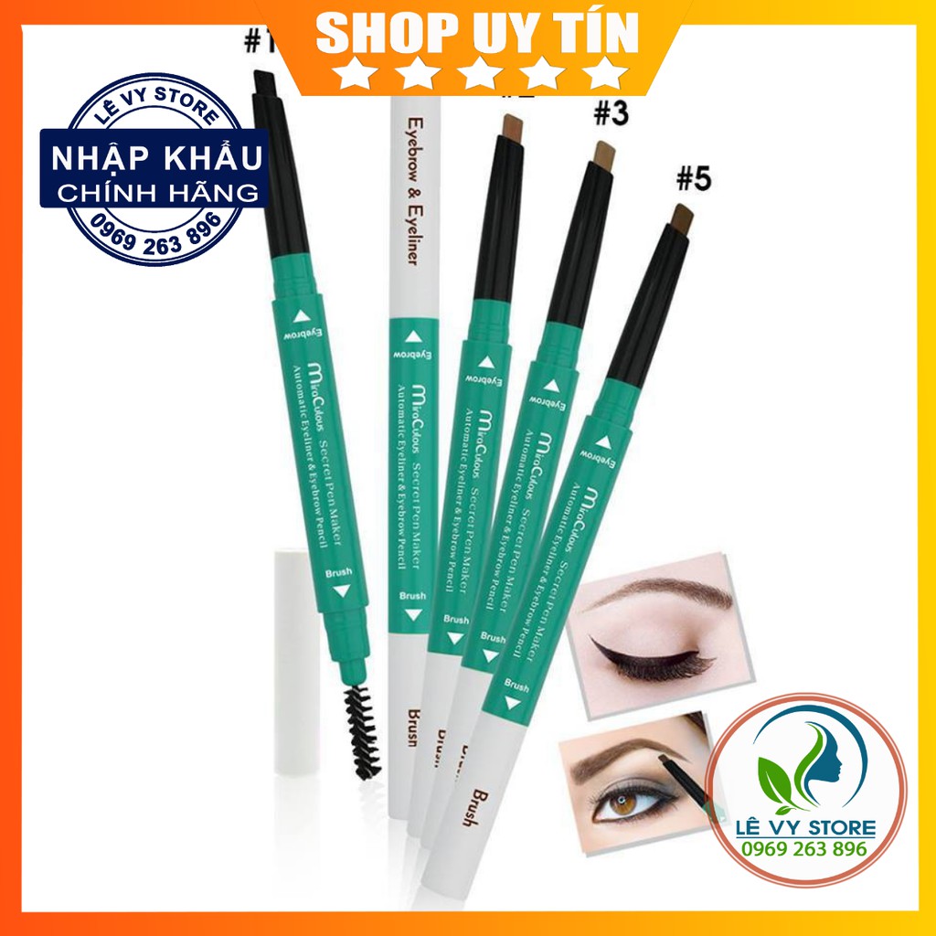 Chì Mày Kết Hợp Chì Mí Siêu Tiết Kiệm Mira Eyebrow & Eyeliner - Hàng Chính Hãng