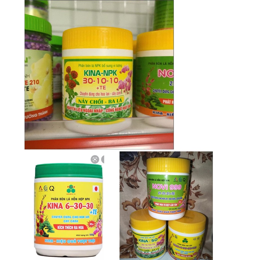 Phân bón lá Kina 30-10-10 +TE , Novi 21-21-21, 6-30-30+TE hủ 100g phát triển toàn diện cây trồngMS41