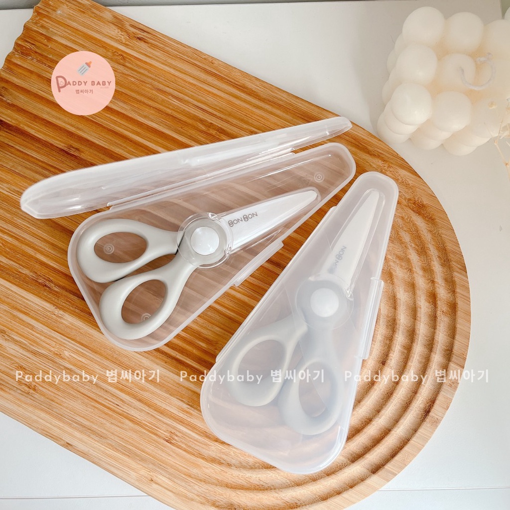 Kéo sứ Ceramic cắt thức ăn cho bé Dailylike Bonbon Hàn Quốc - Kèm hộp đựng &amp; nắp đậy kép