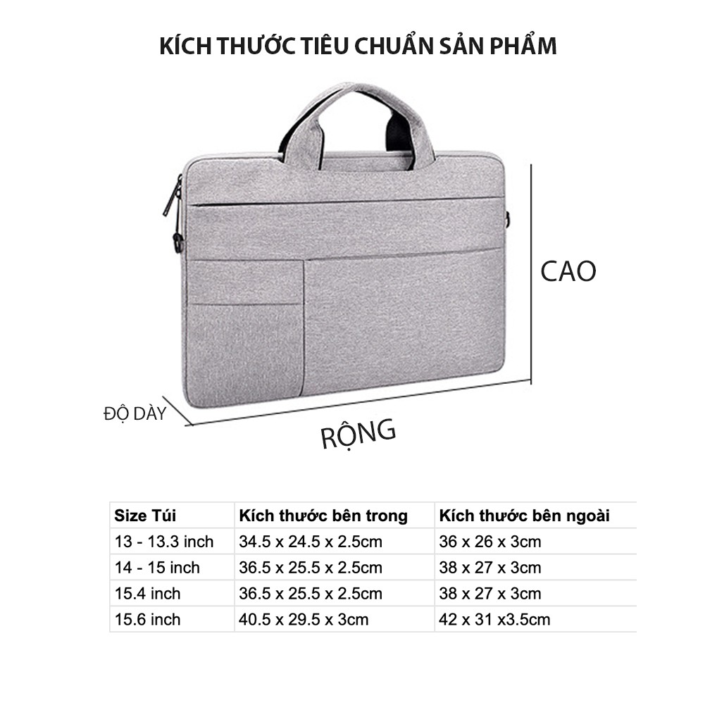 Túi xách, Cặp đựng Laptop, Macbook, Chống sốc 13, 14, 15, 15.6 inch (Bảo Vệ Chống Nước)