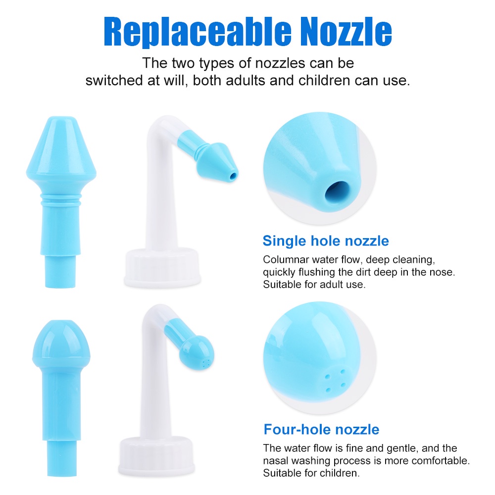 Bình xịt SALORIE 70 / 300 / 500ml kèm 5 muối làm sạch mũi chống dị ứng thiết kế tiện lợi cho người lớn và trẻ em